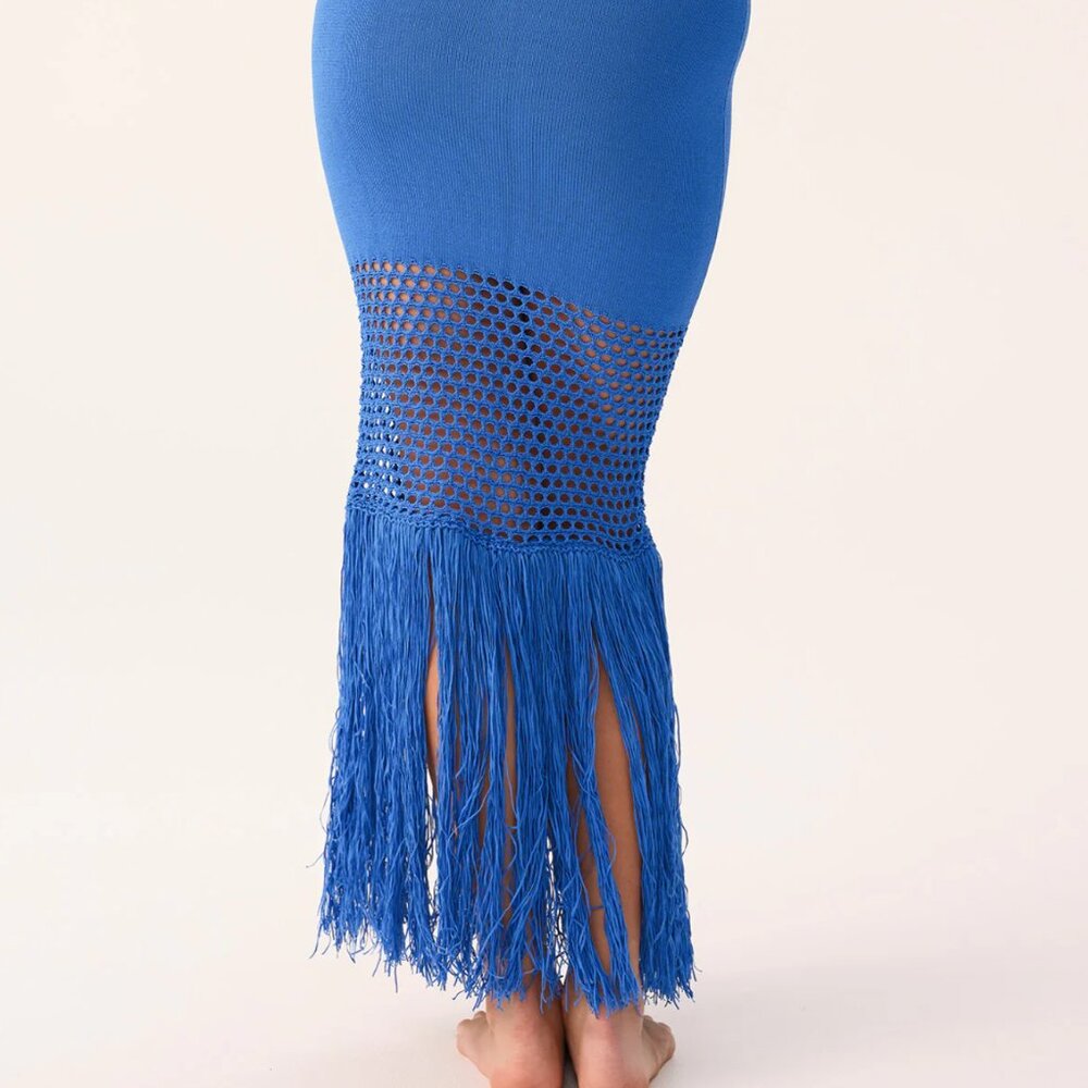 PQ Swim Cobalt Blue Fringe Maxi Dress - Picture 4 of 11